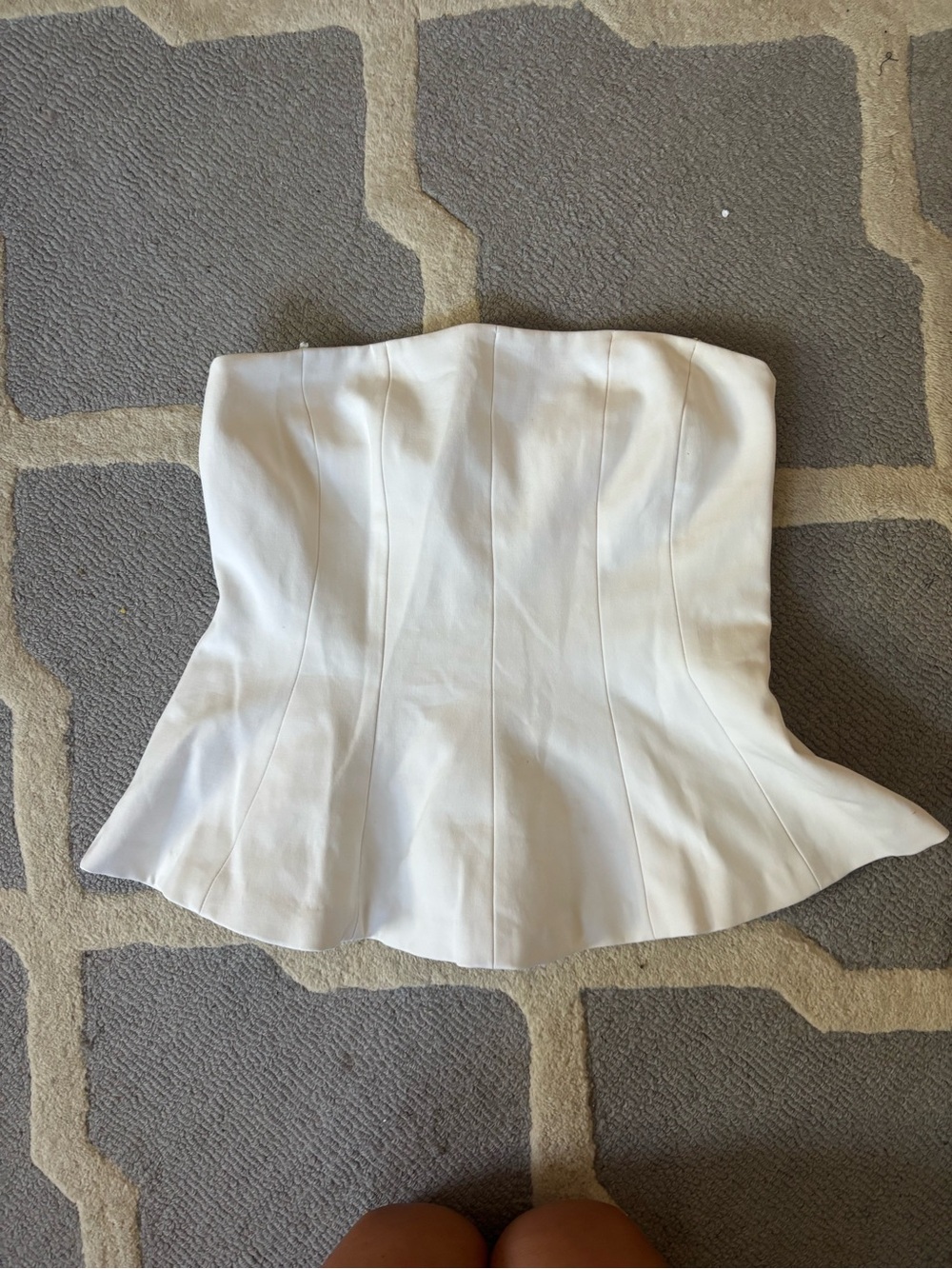 Zara White Strapless Peplum Corset Top
